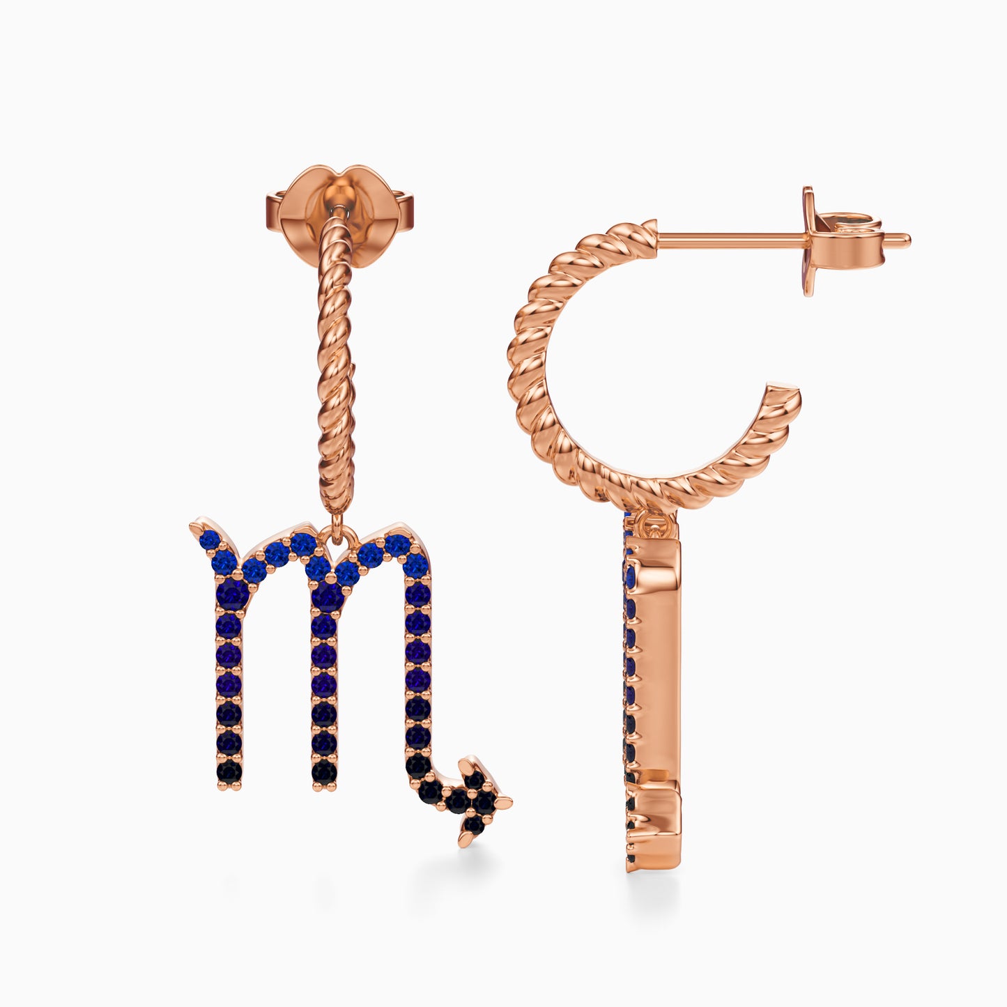 Large Sapphire Scorpio Dangle Earrings