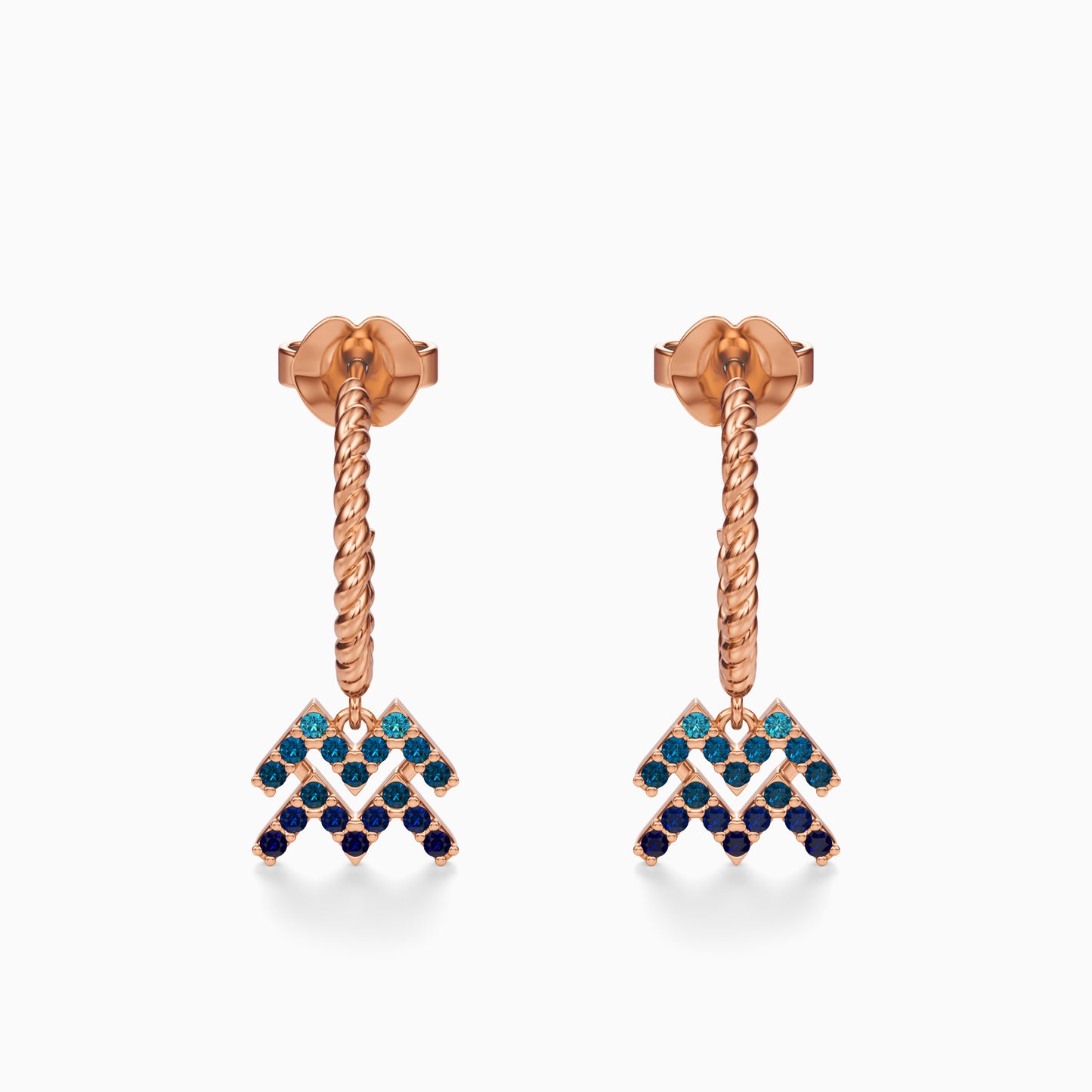 Sapphire Aquarius Dangle Earrings