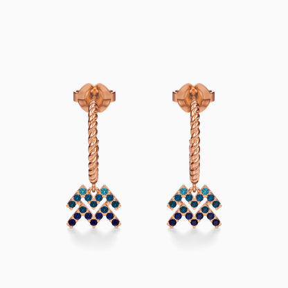Sapphire Aquarius Dangle Earrings