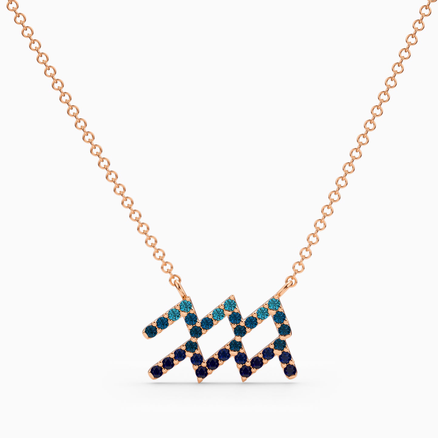 Large Sapphire Aquarius Necklace