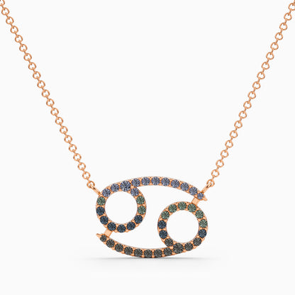 Large Sapphire Cancer Necklace