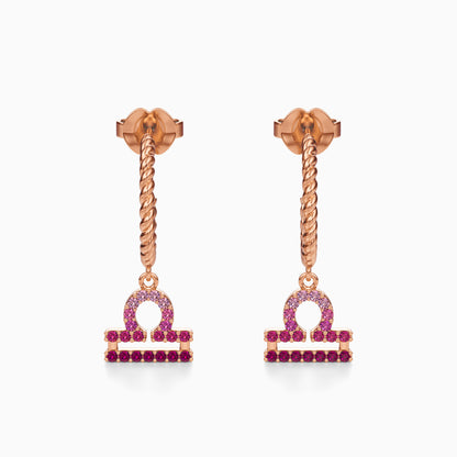 Sapphire Libra Dangle Earrings