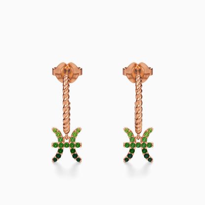 Sapphire Pisces Dangle Earrings