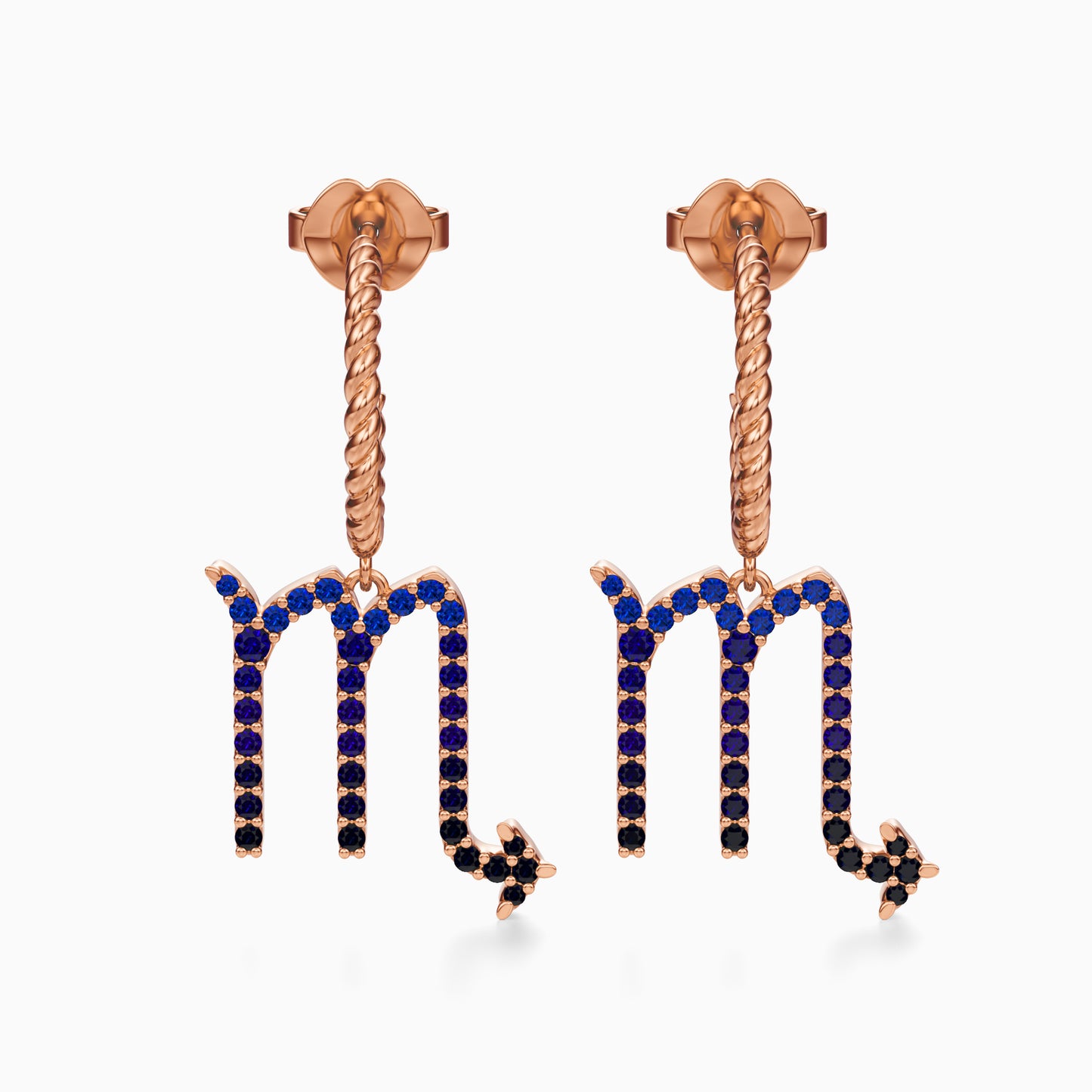 Large Sapphire Scorpio Dangle Earrings
