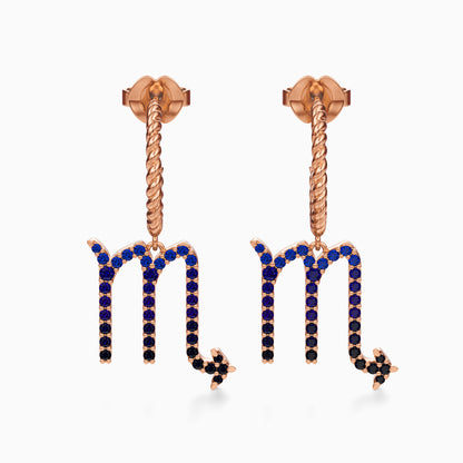 Large Sapphire Scorpio Dangle Earrings