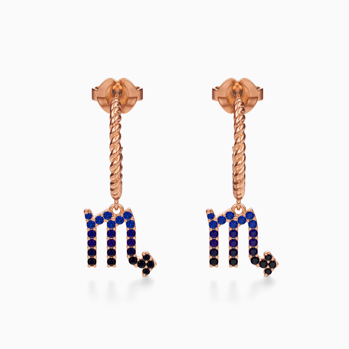 Sapphire Scorpio Dangle Earrings