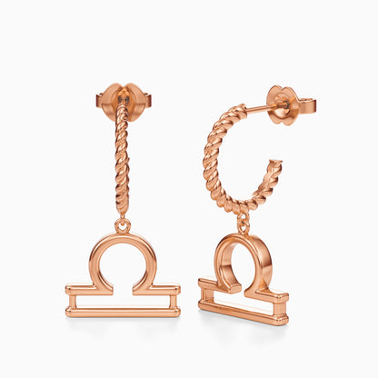 Large Libra Dangle Earrings