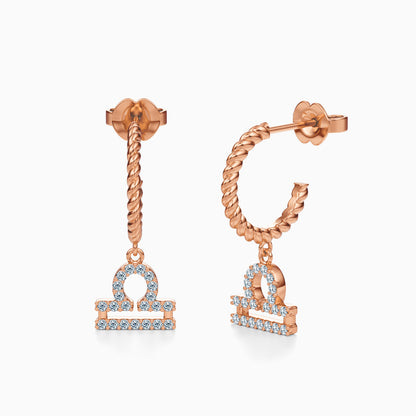 Diamond Libra Dangle Earrings
