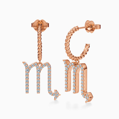Large Diamond Scorpio Dangle Earrings