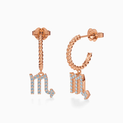 Diamond Scorpio Dangle Earrings