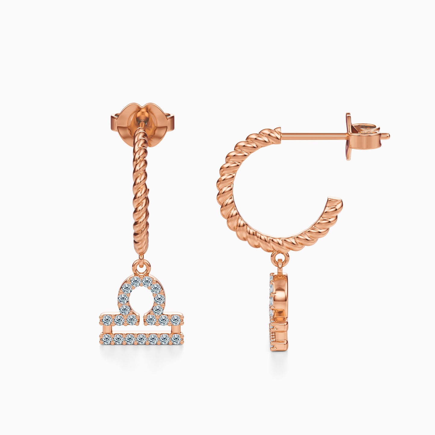 Diamond Libra Dangle Earrings