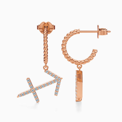Large Diamond Sagittarius Dangle Earrings