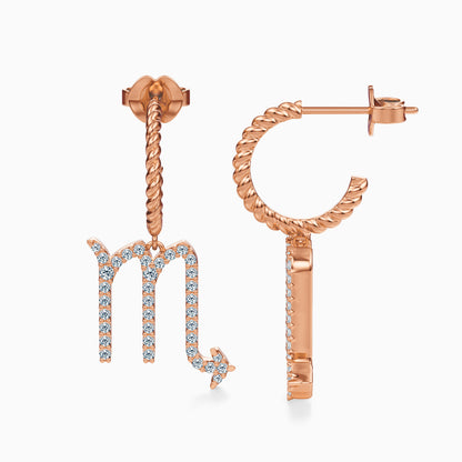 Large Diamond Scorpio Dangle Earrings