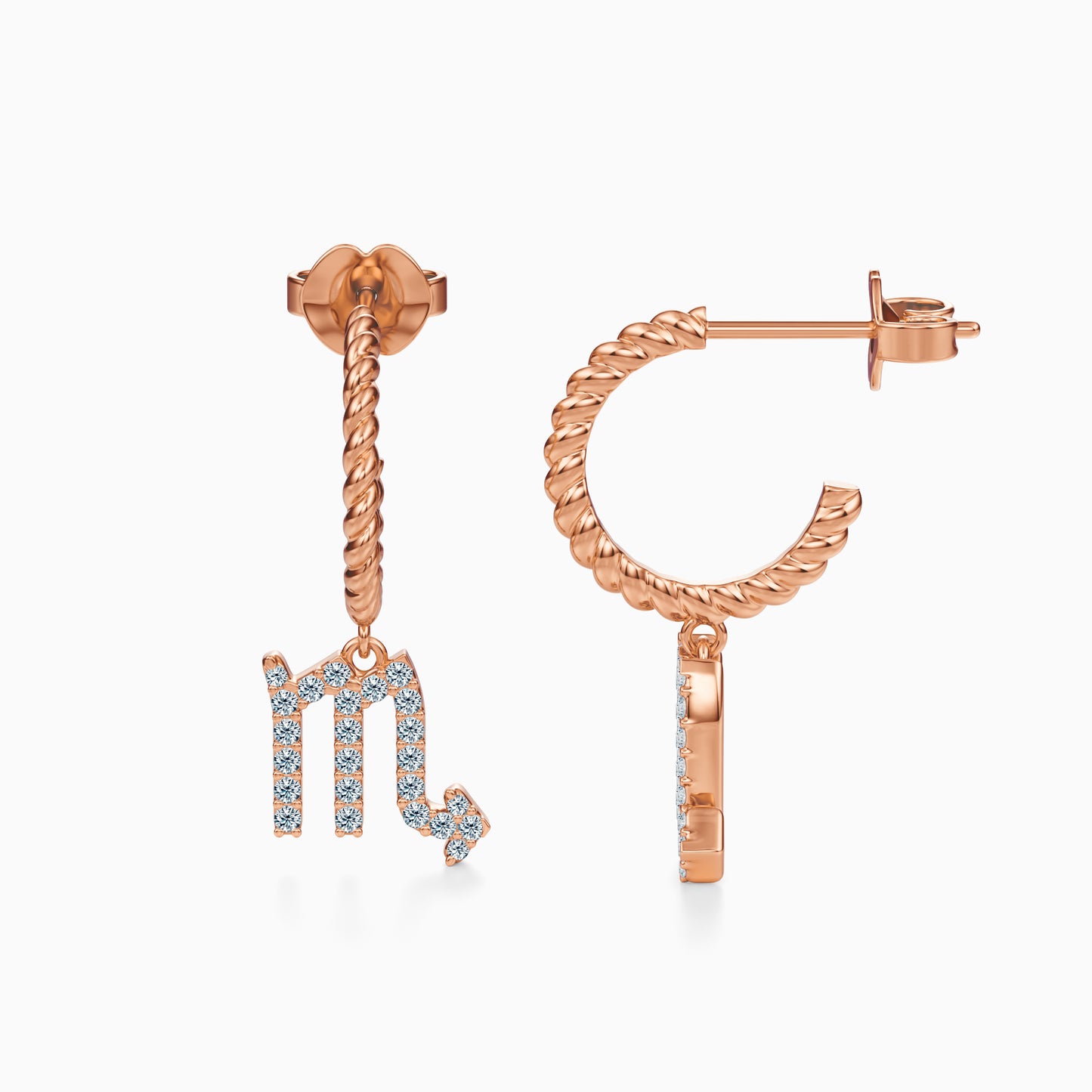 Diamond Scorpio Dangle Earrings