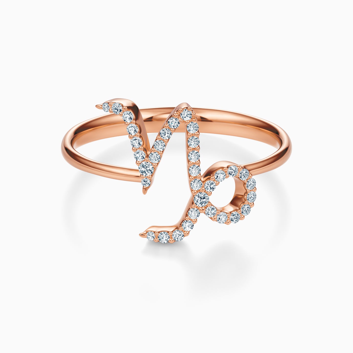 Large Diamond Capricorn Ring