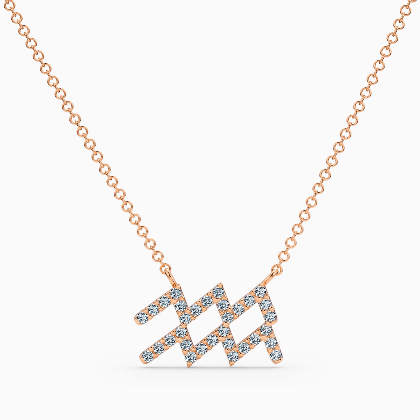 Large Diamond Aquarius Necklace