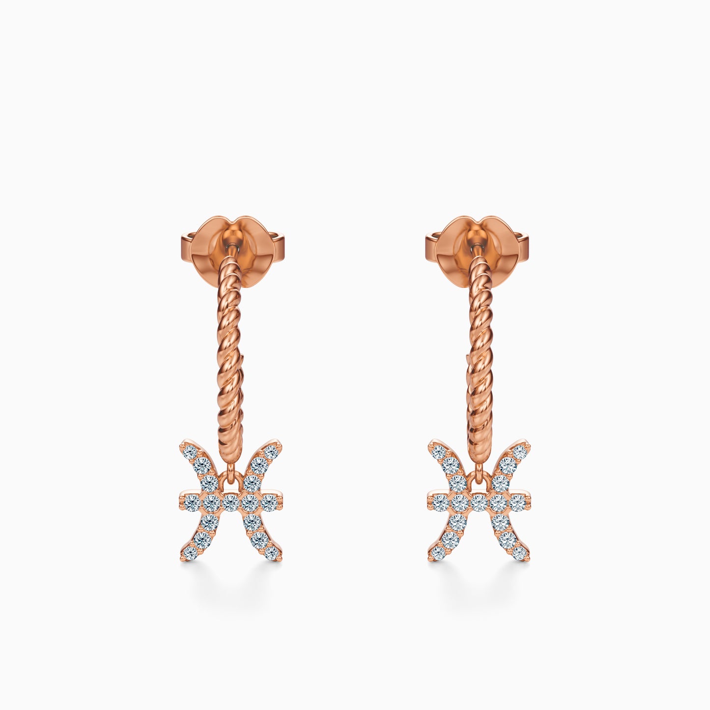 Diamond Pisces Dangle Earrings