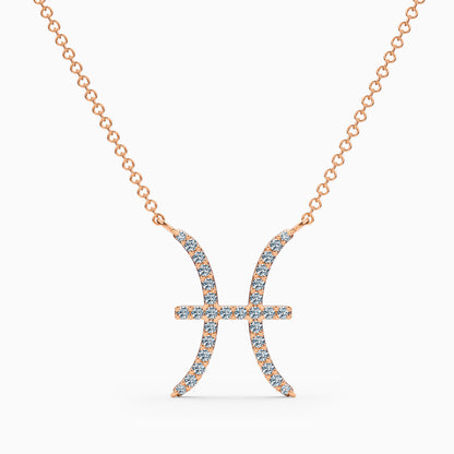 Large Diamond Pisces Necklace