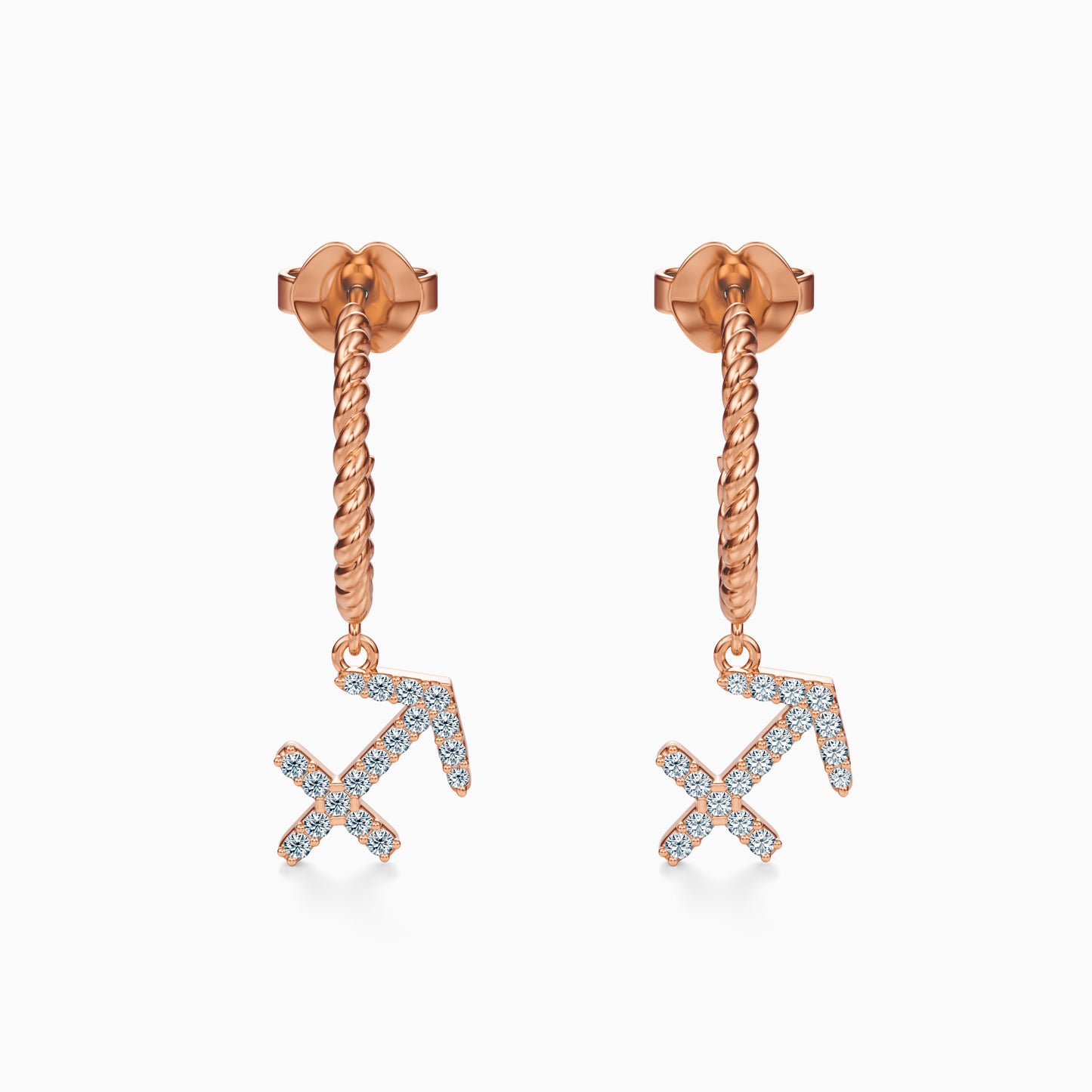 Diamond Sagittarius Dangle Earrings