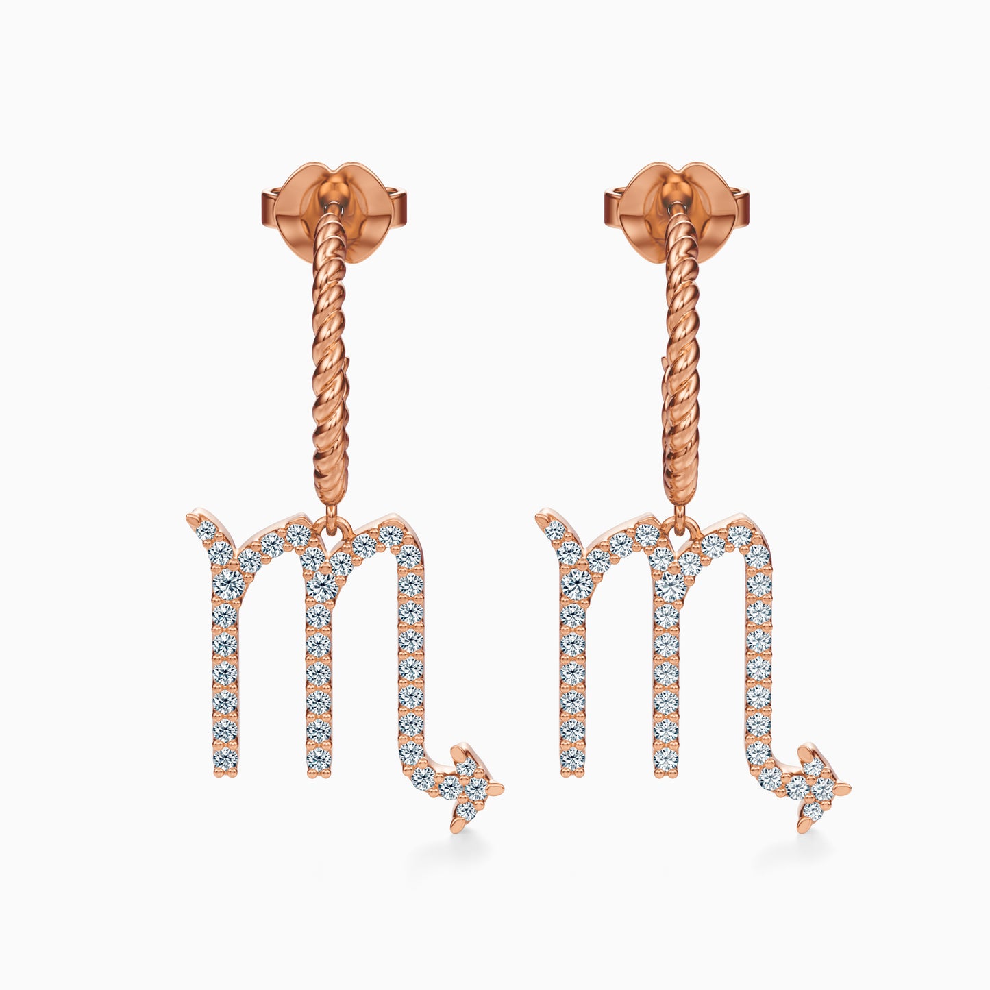 Large Diamond Scorpio Dangle Earrings