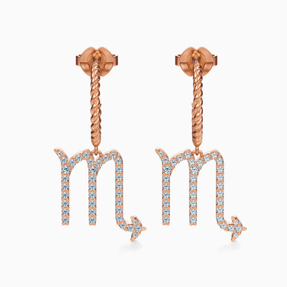 Large Diamond Scorpio Dangle Earrings