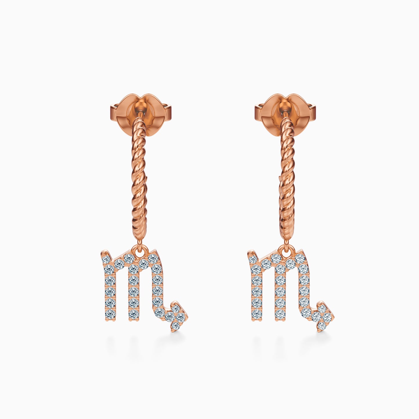 Diamond Scorpio Dangle Earrings
