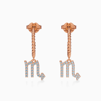 Diamond Scorpio Dangle Earrings