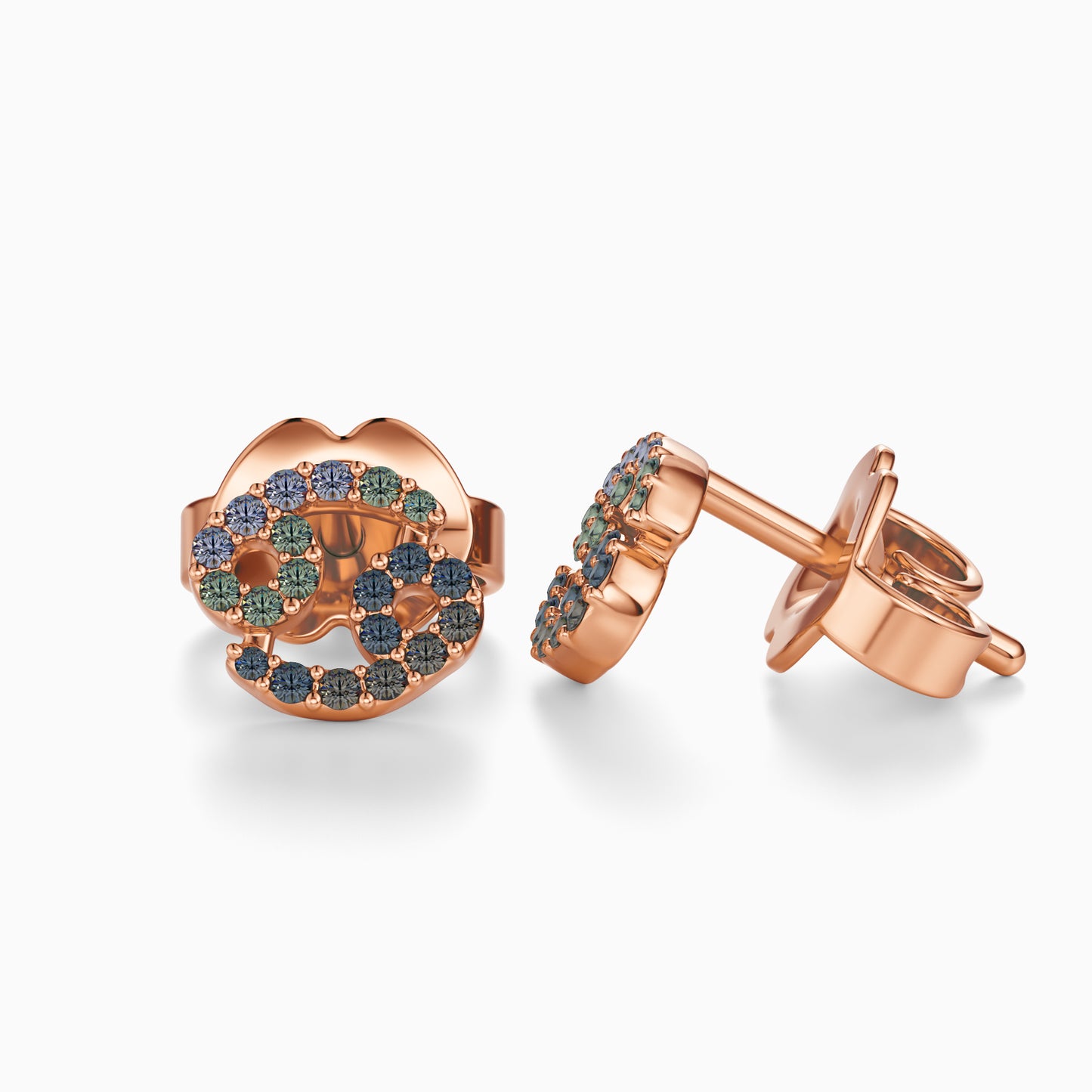 Sapphire Cancer Stud Earrings