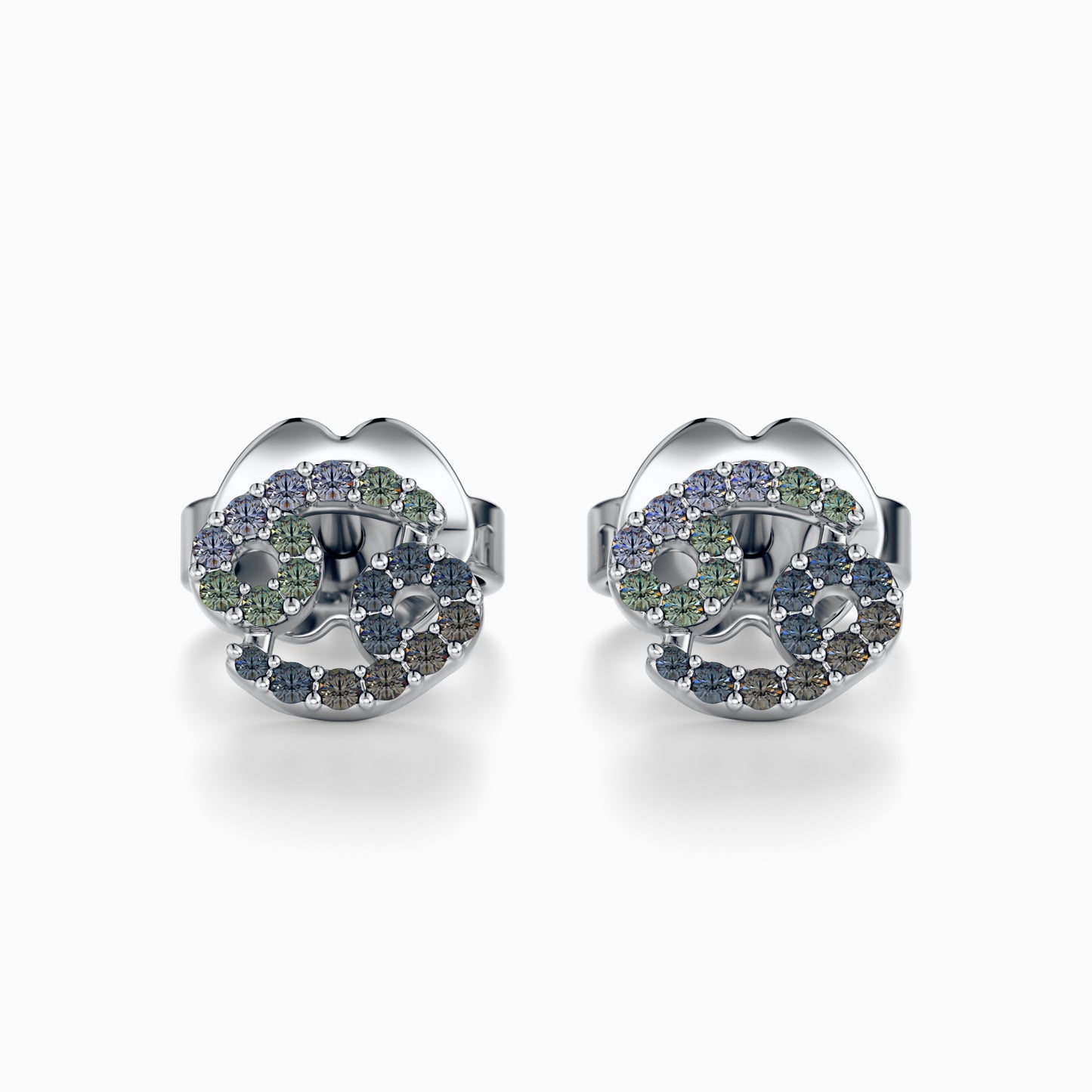Sapphire Cancer Stud Earrings