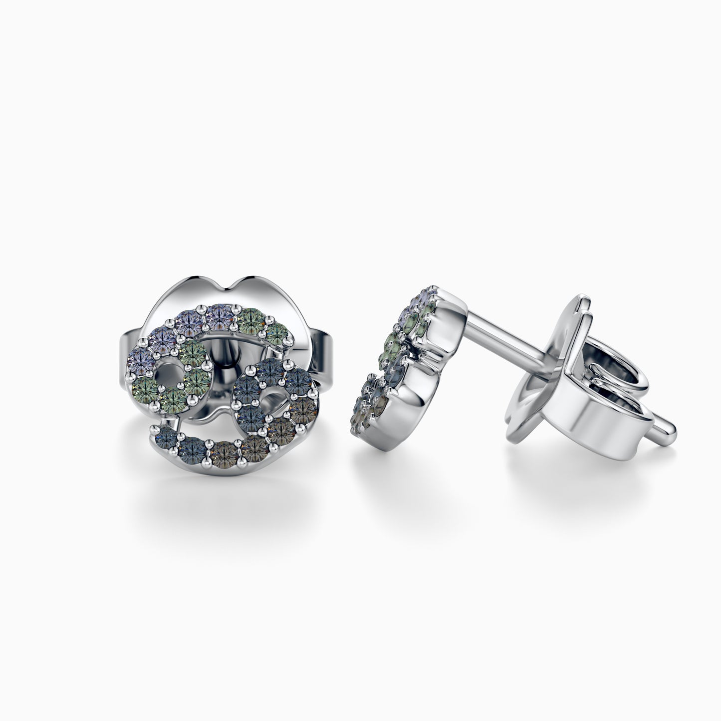 Sapphire Cancer Stud Earrings