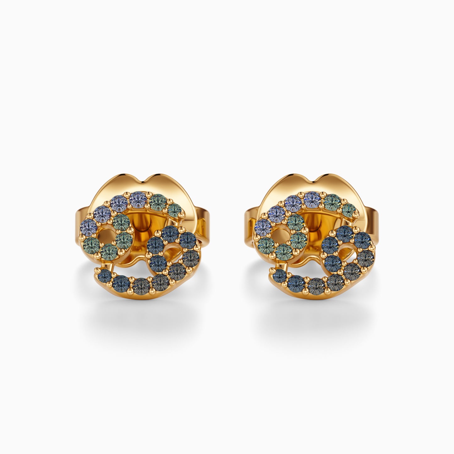 Sapphire Cancer Stud Earrings