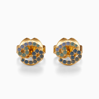 Sapphire Cancer Stud Earrings