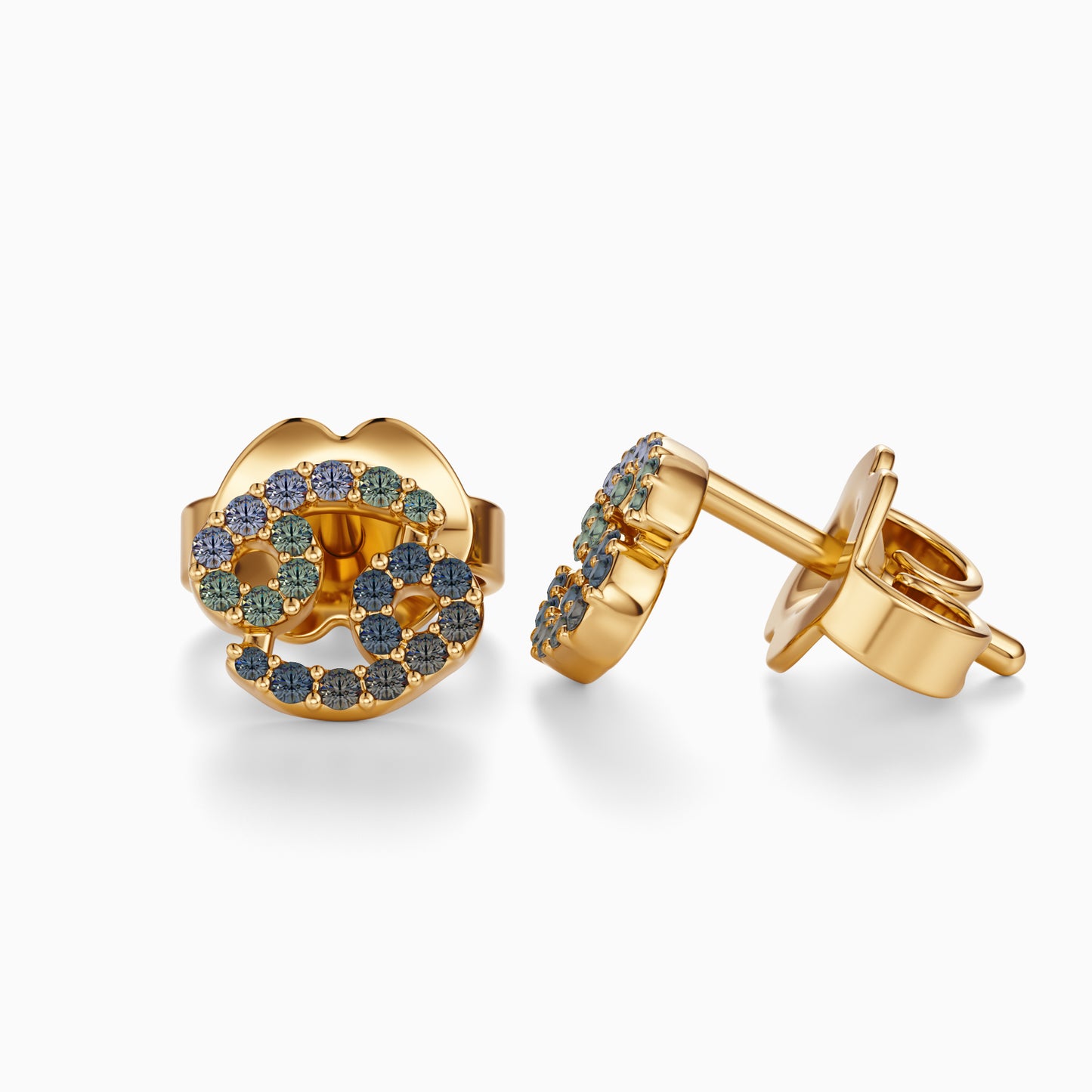 Sapphire Cancer Stud Earrings