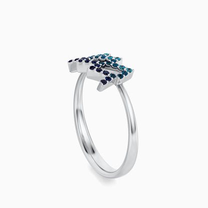 Large Sapphire Aquarius Ring