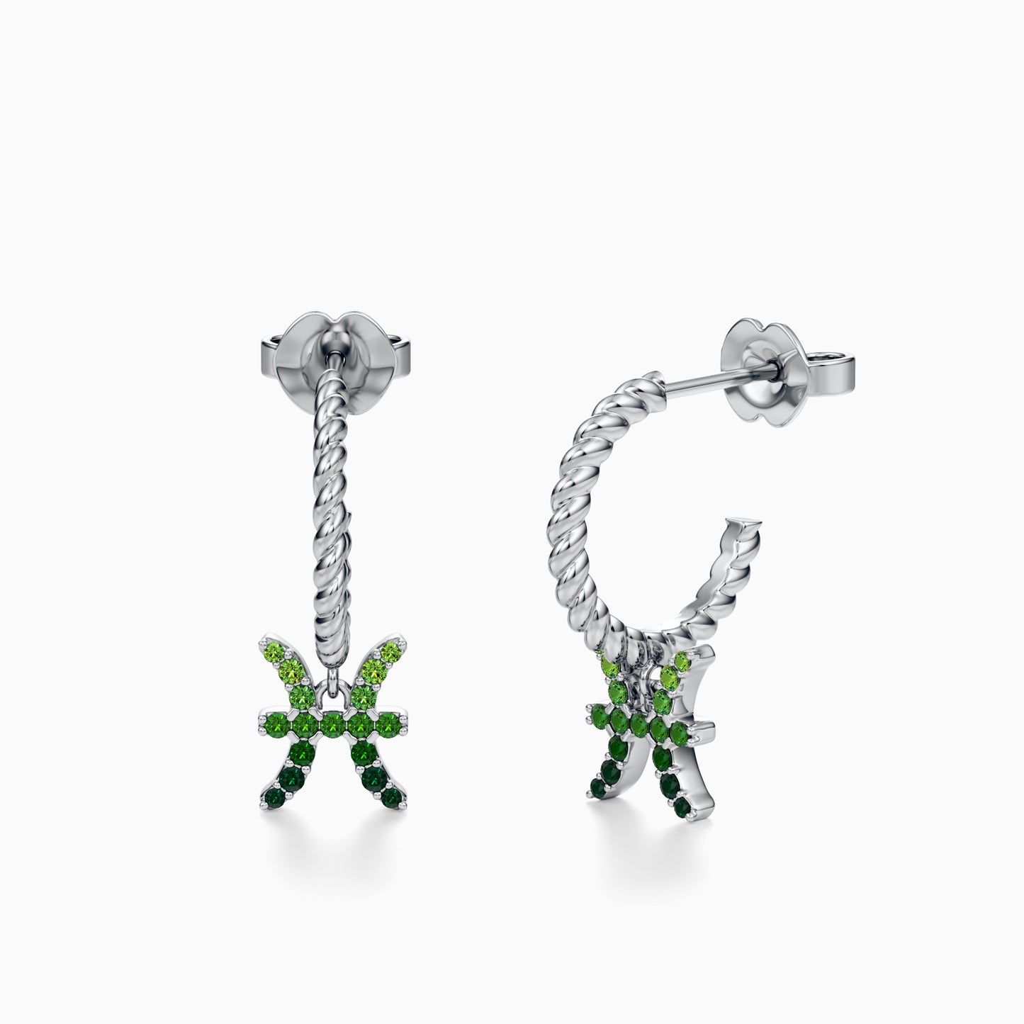 Sapphire Pisces Dangle Earrings