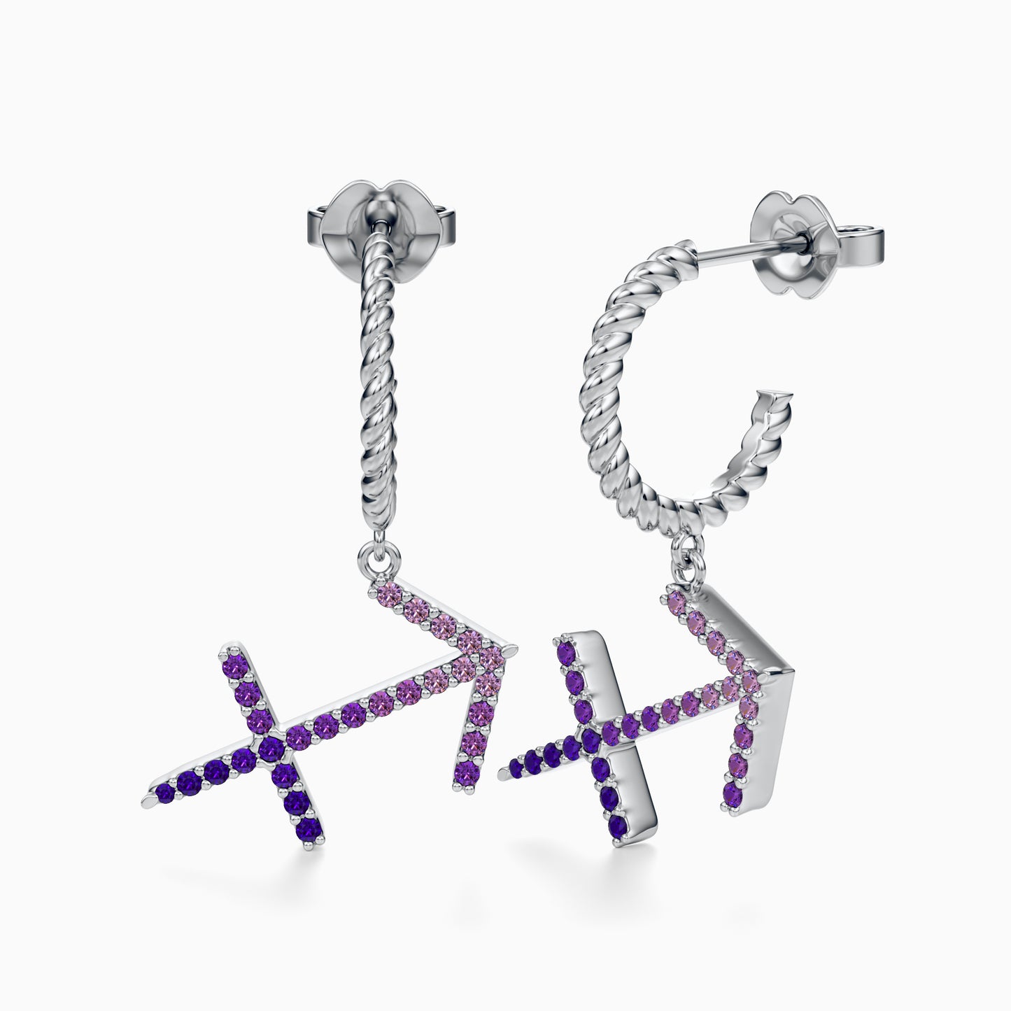 Large Sapphire Sagittarius Dangle Earrings