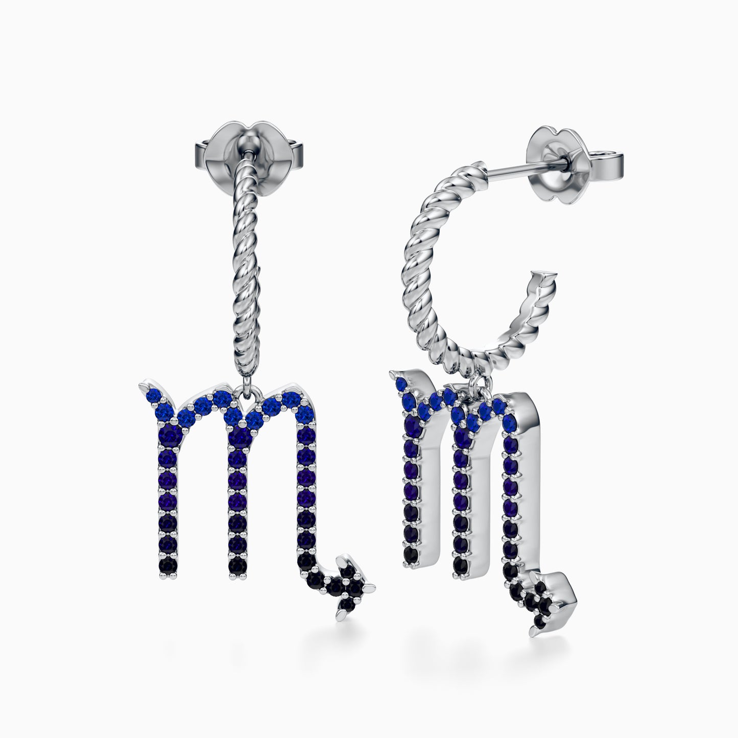 Large Sapphire Scorpio Dangle Earrings