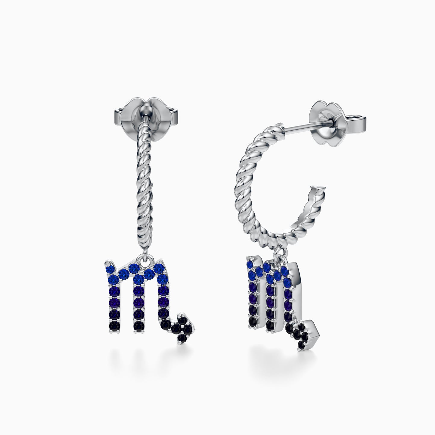 Sapphire Scorpio Dangle Earrings