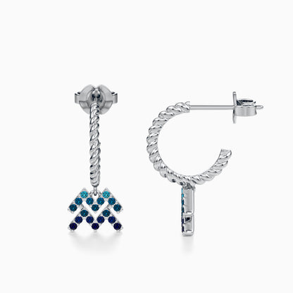 Sapphire Aquarius Dangle Earrings