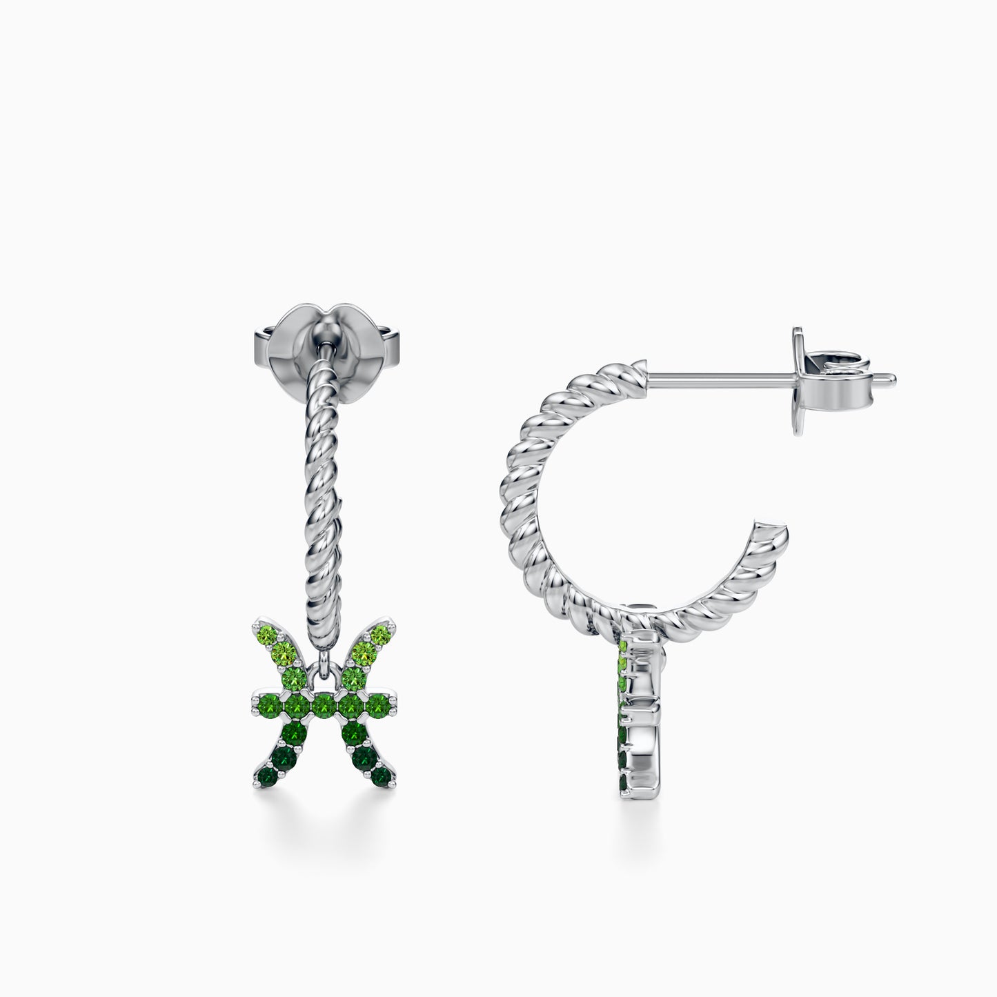 Sapphire Pisces Dangle Earrings
