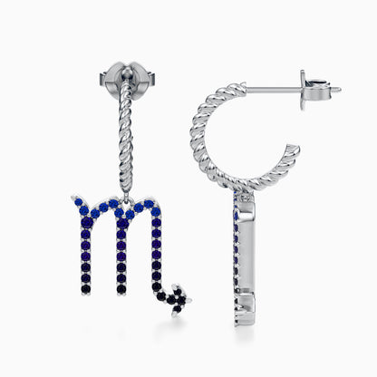 Large Sapphire Scorpio Dangle Earrings