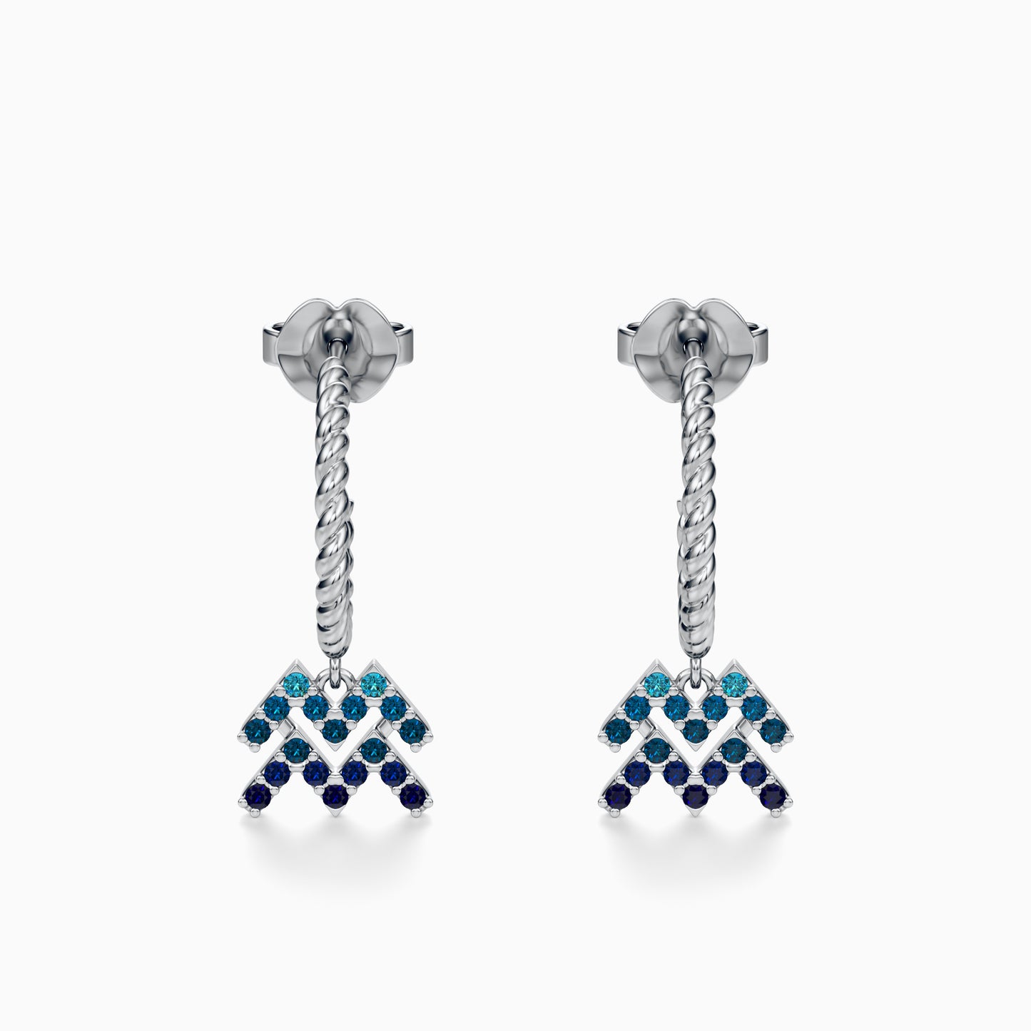 Sapphire Aquarius Dangle Earrings