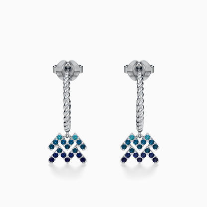 Sapphire Aquarius Dangle Earrings