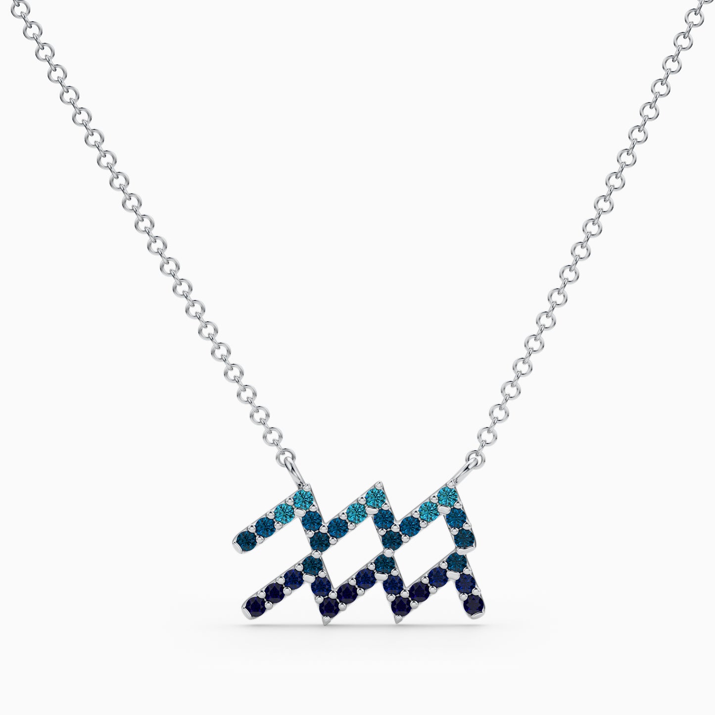 Large Sapphire Aquarius Necklace