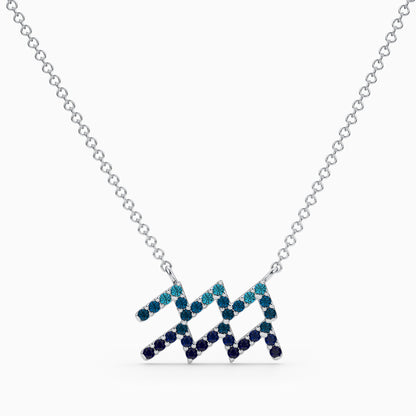 Large Sapphire Aquarius Necklace