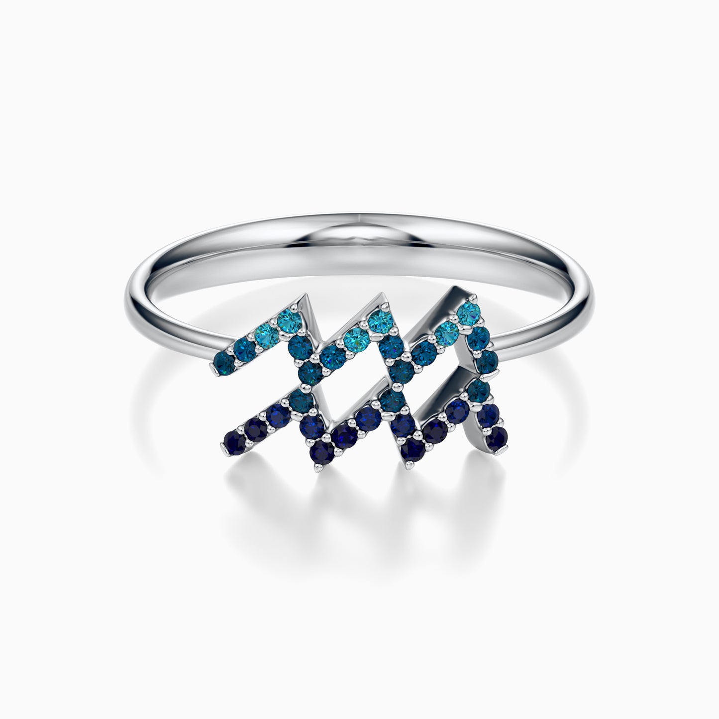 Large Sapphire Aquarius Ring