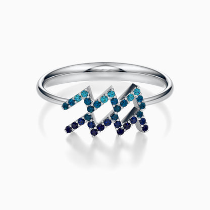 Large Sapphire Aquarius Ring