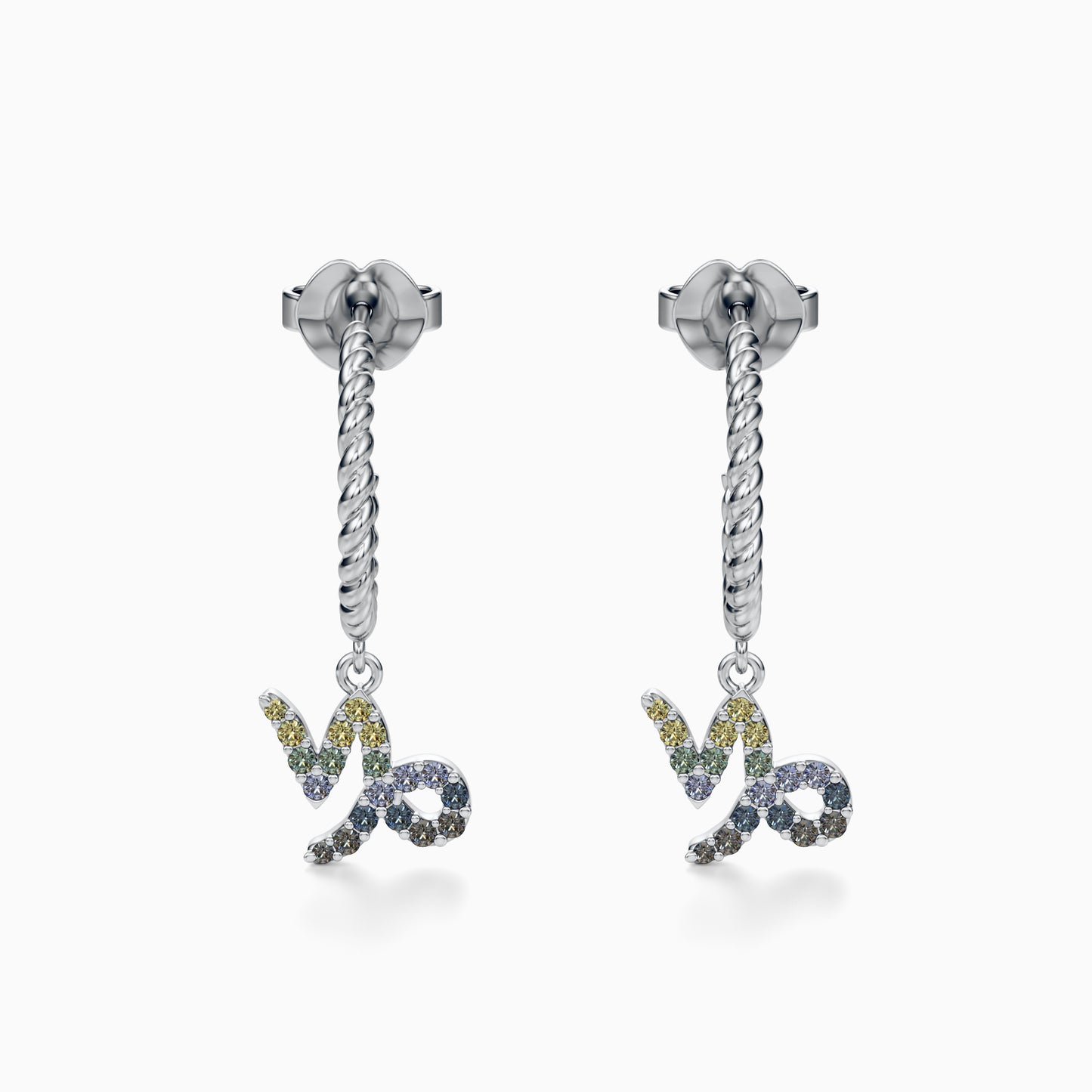 Sapphire Capricorn Dangle Earrings