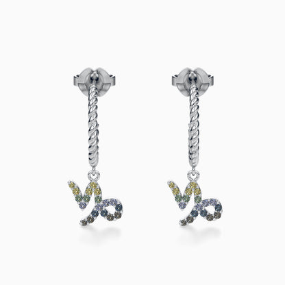Sapphire Capricorn Dangle Earrings