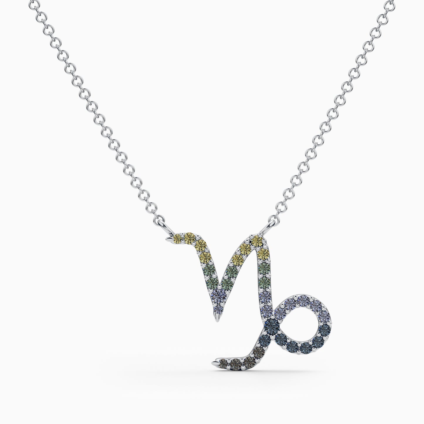 Large Sapphire Capricorn Necklace